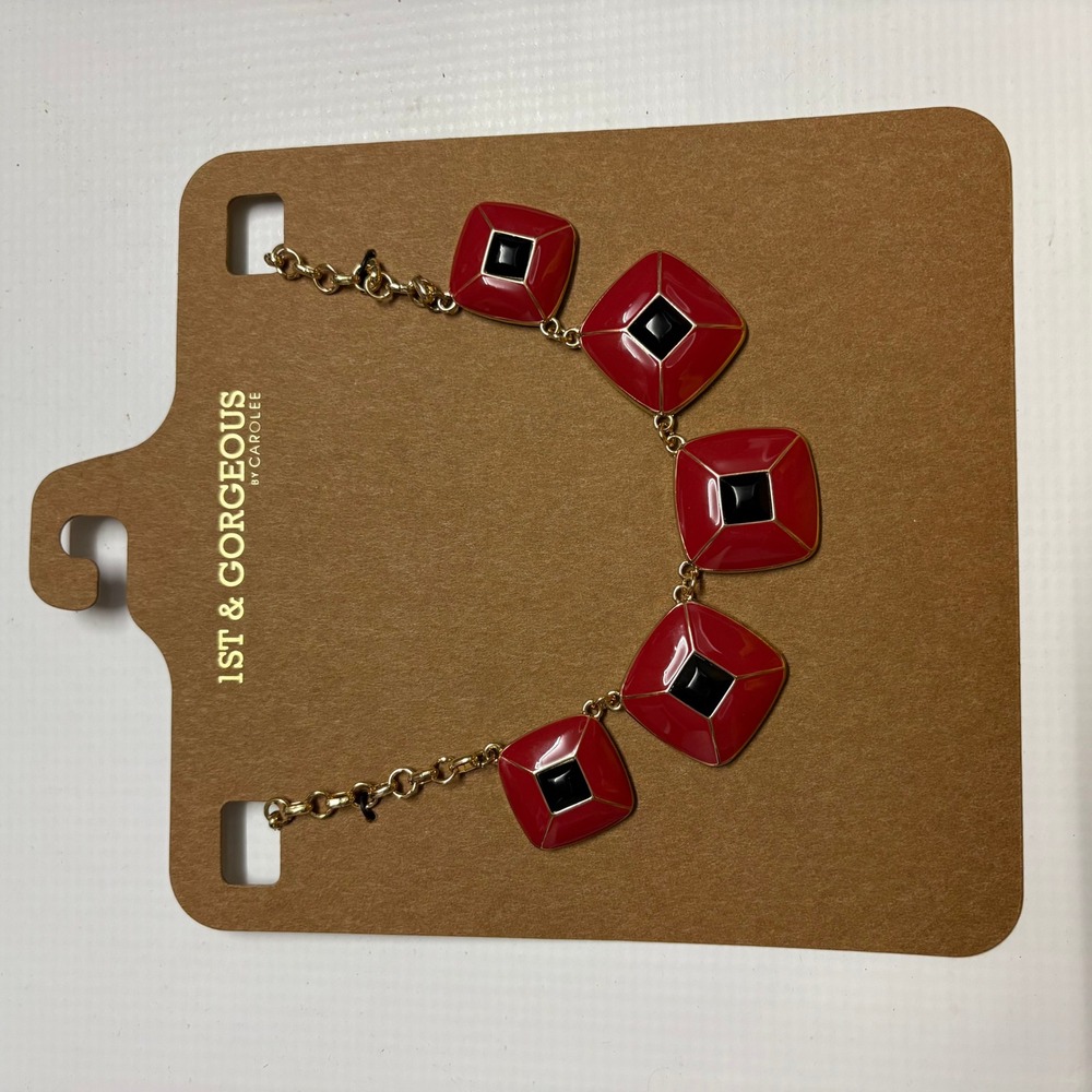 Wholesale Lot of 10 NEW Carolee Red & Black Diamond Statement Necklace